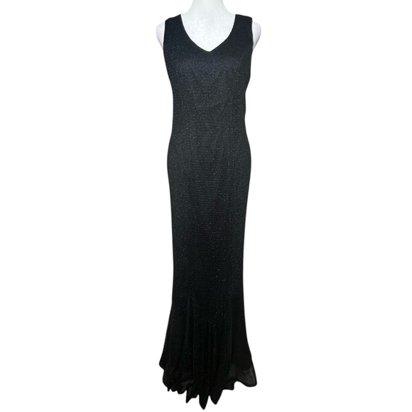 VTG Y2K Onyx Nite Whimsigoth Sparkle Maxi Dress 8 Stretchy Goth Witchy - Picture 1 of 11